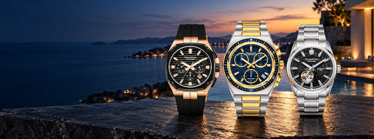 Ora Quantum Sapphire: kronograf, sportive dhe automatike me xham safiri | Mrwatch.al