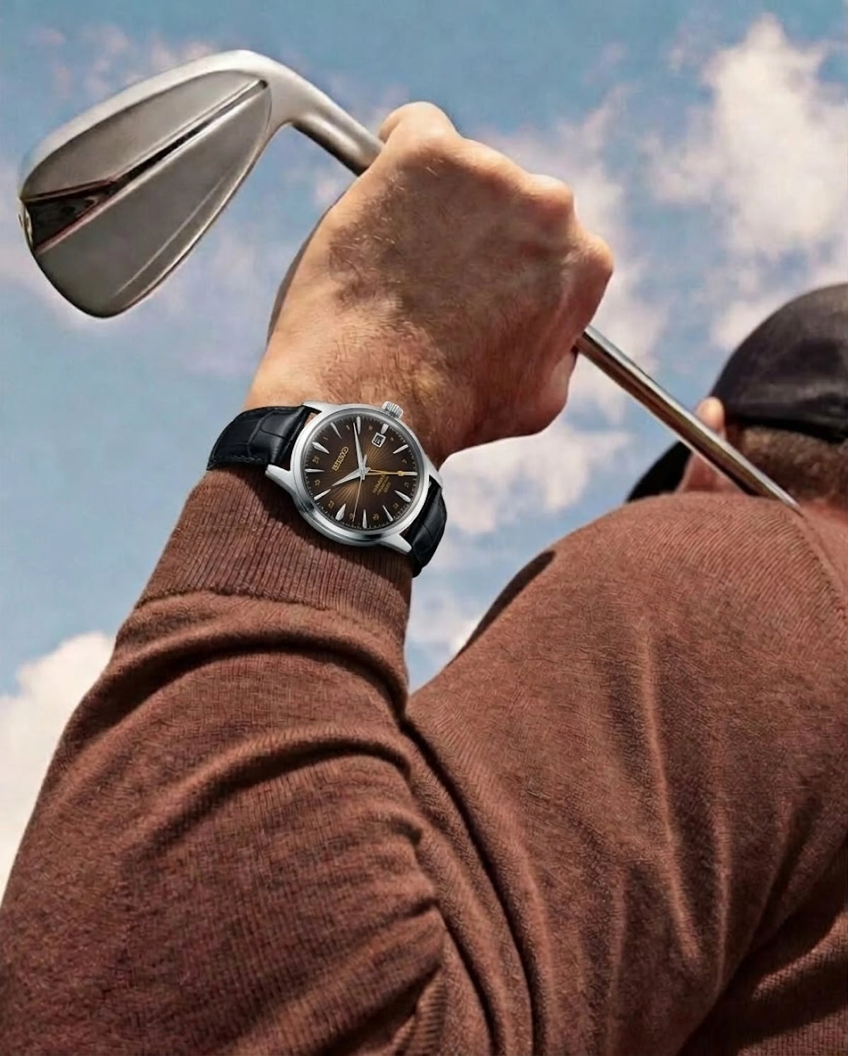 Ora për meshkuj: Seiko Presage me rrip lëkure të zi | Mrwatch.al